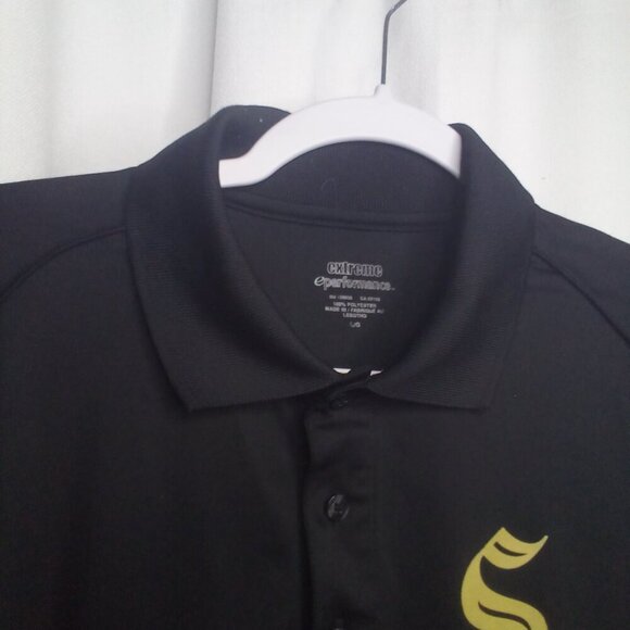 Seagram's Gin Polo Shirt L Men Short Sleeve Golf Black Gold - Picture 7 of 14